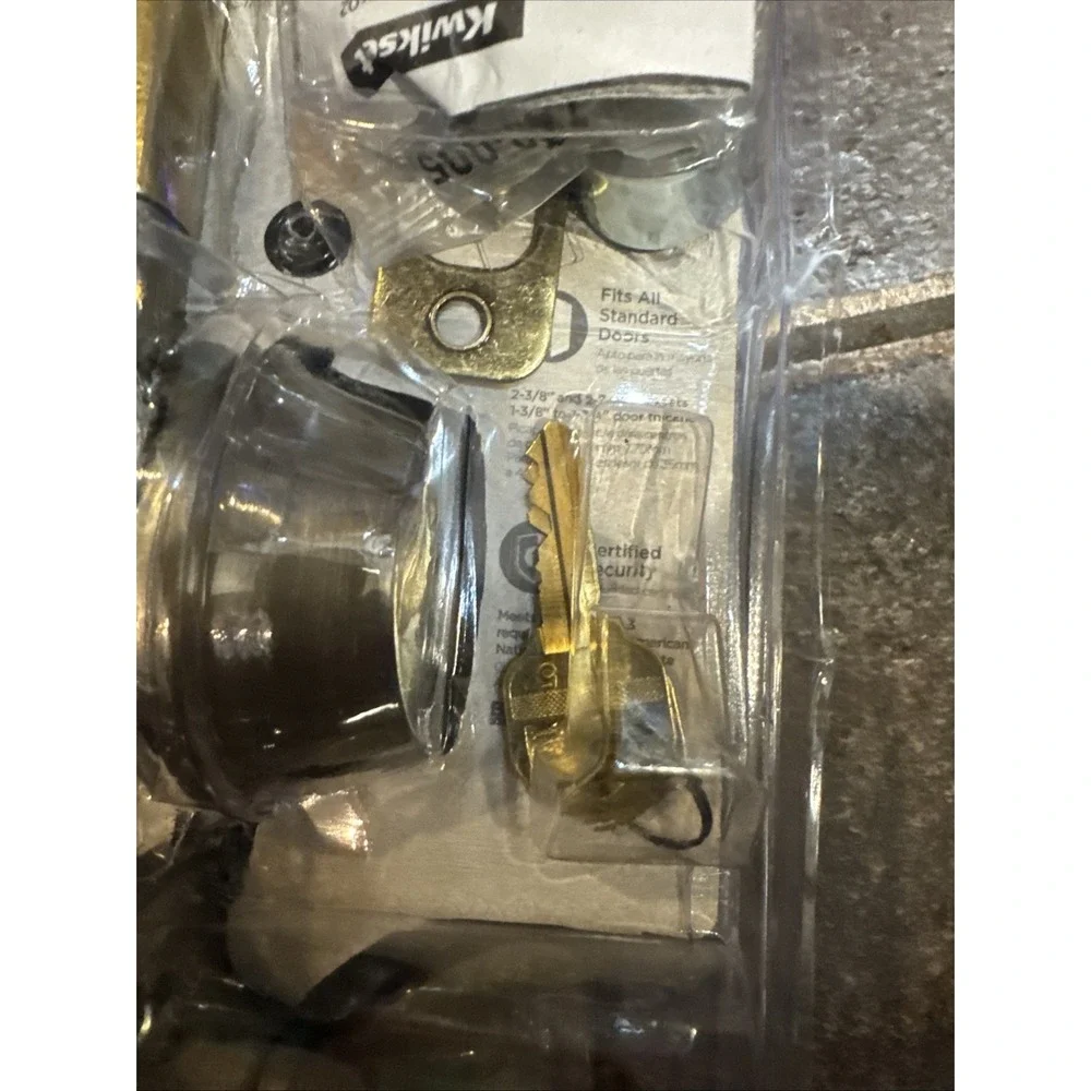 Kwikset Tylo Antique Brass Entry Knob and Double Cylinder Deadbolt‎ Combo 695t 5